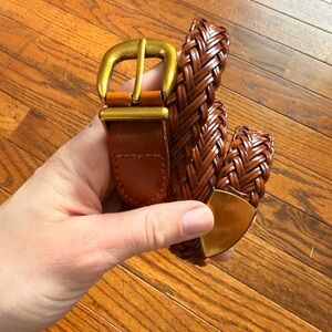 Brown Braided Leather Belt